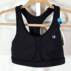Champion Vented Black Compression Sports Black Bra Size Small NWT